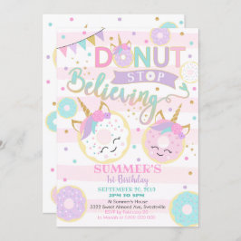 Invitación de primer cumpleaños de Chica Donut Uni