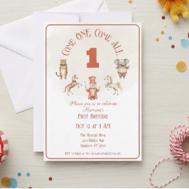 Invitación de primer cumpleaños de Circo