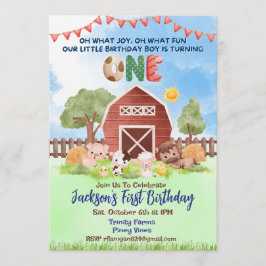Invitación de Primer Cumpleaños de Corral de Anima