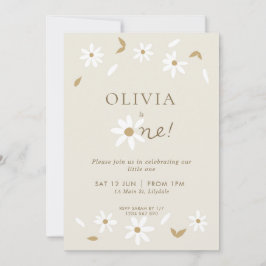 Invitación de primer cumpleaños de Daisy Floral - 