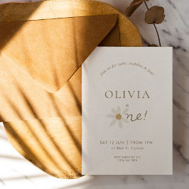 Invitación de primer cumpleaños de Daisy Floral - 
