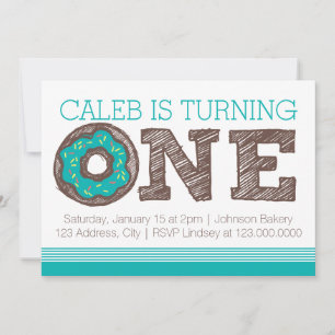Invitación de primer cumpleaños de Donut