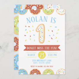 Invitación de primer cumpleaños de Donut
