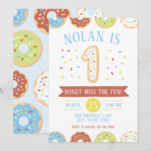 Invitación de primer cumpleaños de Donut