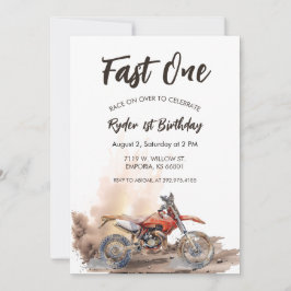 Invitación de primer cumpleaños de Fast One Little