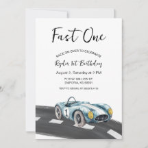 Invitación de primer cumpleaños de Fast One Race C