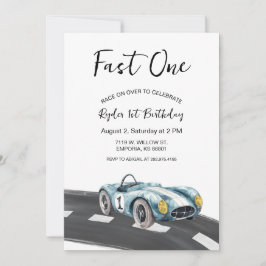 Invitación de primer cumpleaños de Fast One Race C