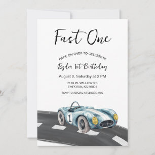 Invitación de primer cumpleaños de Fast One Race C