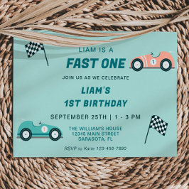 Invitación de primer cumpleaños de Fast One Race C
