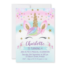 invitación de primer cumpleaños de faux Gold Unico