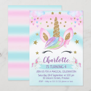 invitación de primer cumpleaños de faux Gold Unico