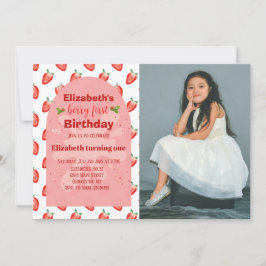 Invitación de primer cumpleaños de fresa Berry