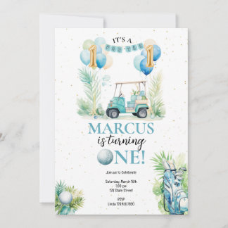 Invitación de primer cumpleaños de golf