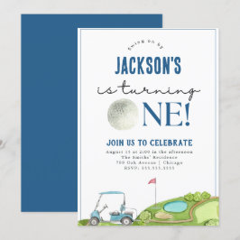 Invitación de primer cumpleaños de Golf Boy