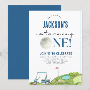 Invitación de primer cumpleaños de Golf Boy