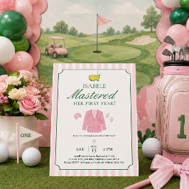 Invitación de primer cumpleaños de golf con chaque