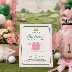 Invitación de primer cumpleaños de golf con chaque
