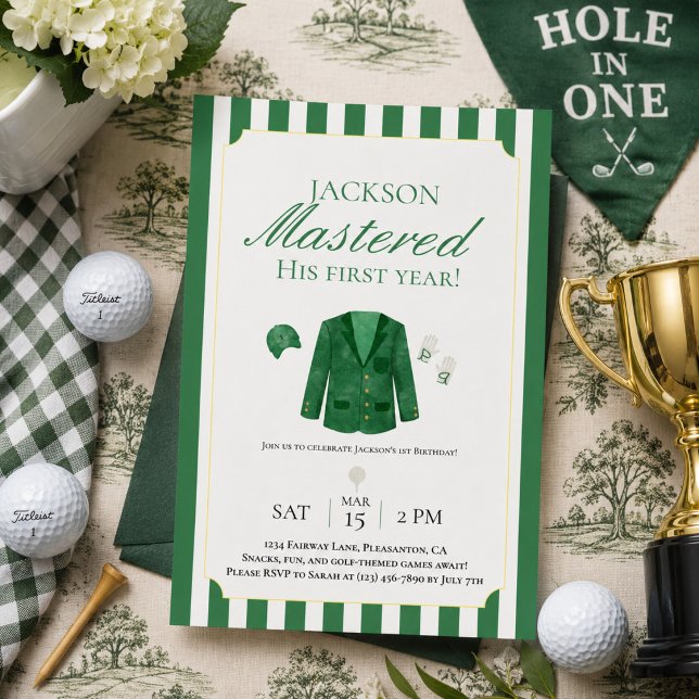Invitación de primer cumpleaños de Golf de Chaquet (Subido por el creador)