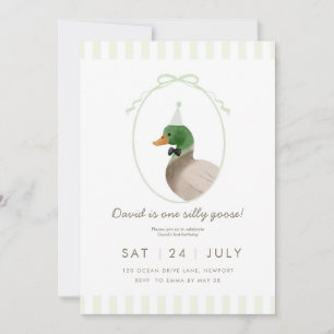 Invitación de primer cumpleaños de Green Silly Goo