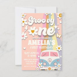 Invitación de primer cumpleaños de Groovy One Dais
