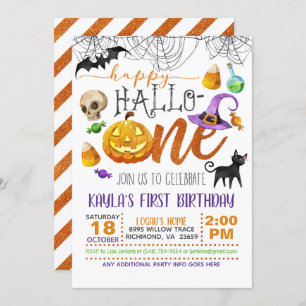 Invitación de primer cumpleaños de Halloween