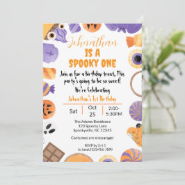 Invitación de primer cumpleaños de Halloween a uno