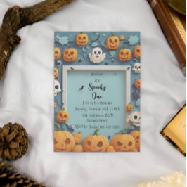 Invitación de primer cumpleaños de Halloween con f