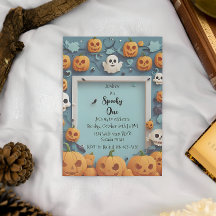 Invitación de primer cumpleaños de Halloween con f