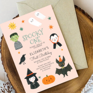 Invitación de primer cumpleaños de Halloween Spook