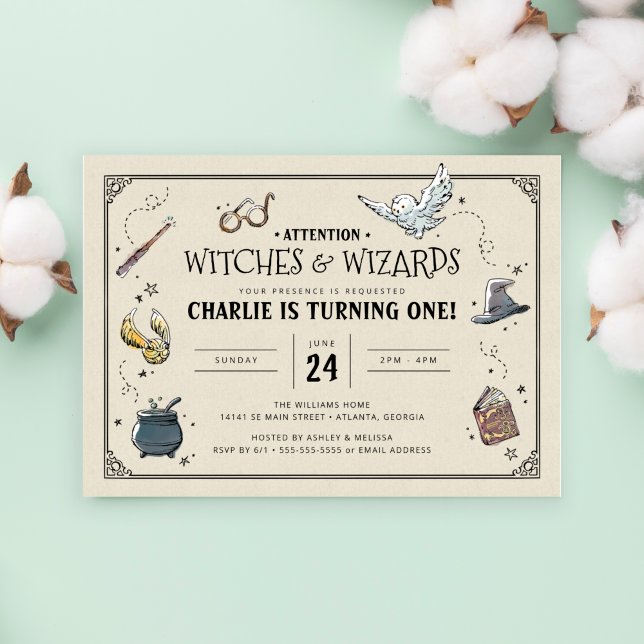 Invitación de primer cumpleaños de Harry Potter (Subido por el creador)