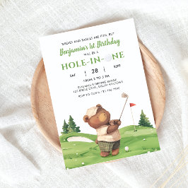 Invitación De Primer Cumpleaños De Hole In One Gol
