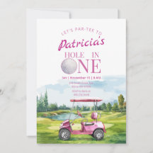 Invitación de primer cumpleaños de Hole In One Pin