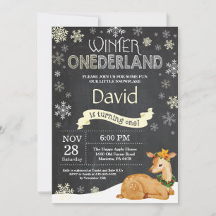 Invitación de primer cumpleaños de invierno de Aus