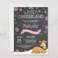 Invitación de primer cumpleaños de invierno de Aus