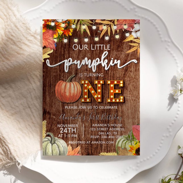 Invitación de primer cumpleaños de la Calabaza Rus (Subido por el creador)