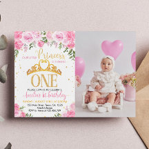 Invitación de primer cumpleaños de la princesa de