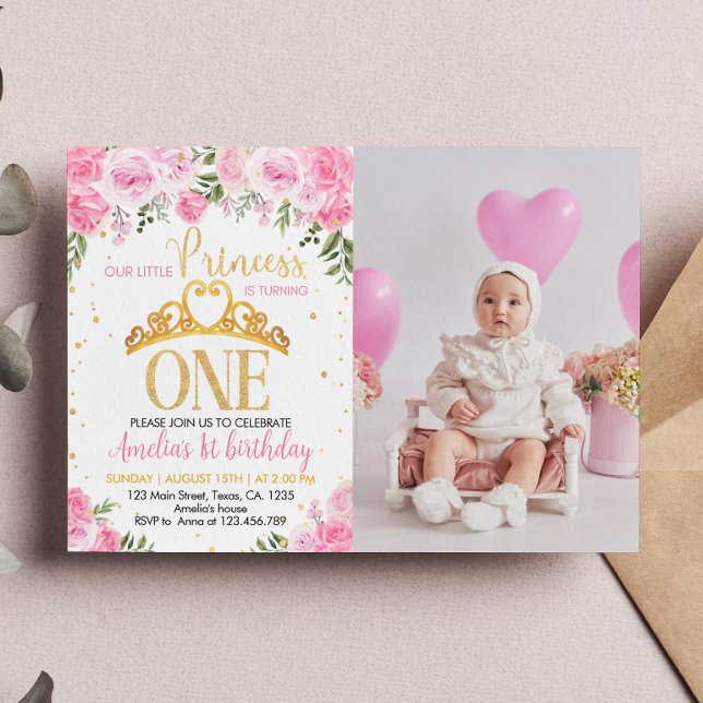 Invitación de primer cumpleaños de la princesa de  (Subido por el creador)