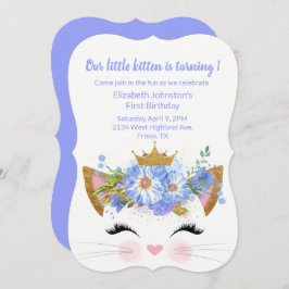 Invitación de primer cumpleaños de la princesa Kit