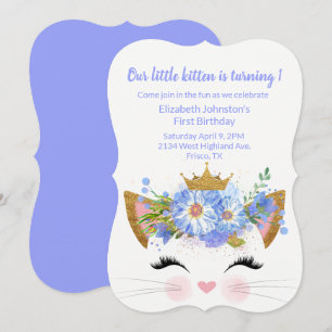 Invitación de primer cumpleaños de la princesa Kit