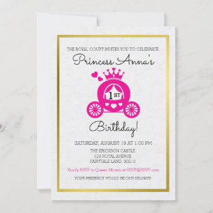 Invitación de primer cumpleaños de la Princesa Ros