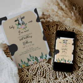 Invitación de primer cumpleaños de la vaca de DIXI