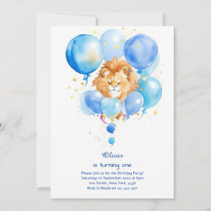 Invitación de primer cumpleaños de león