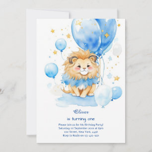 Invitación de primer cumpleaños de León Cute