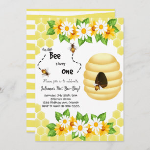 Invitación de primer cumpleaños de Little Bee