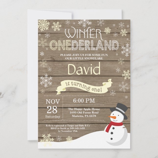 Invitación de primer cumpleaños de Omniéderland en (Anverso)