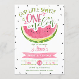 Invitación de primer cumpleaños de One in a Melon