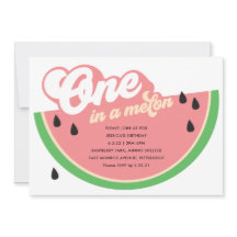 Invitación de primer cumpleaños de One In a Melon