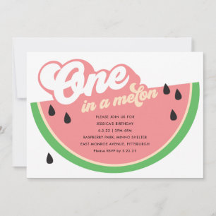 Invitación de primer cumpleaños de One In a Melon