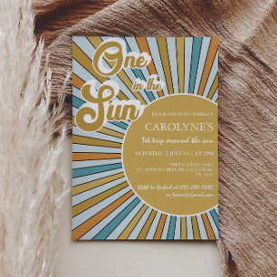 Invitación de primer cumpleaños de One In Sun Suns