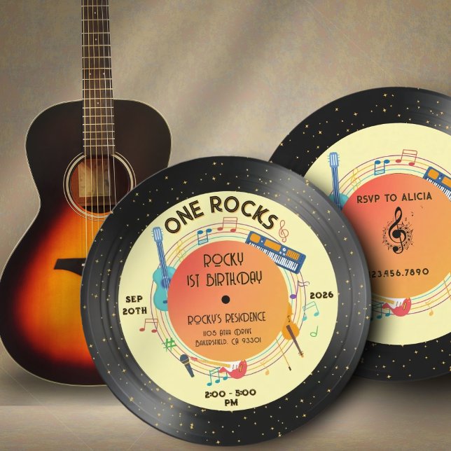 Invitación de primer cumpleaños de One Rocks - Nac (Subido por el creador)